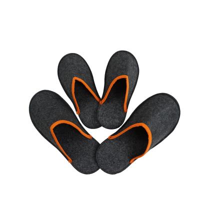 China Wholesale Custom Made Comfortable Bath Felt Single Slipper High Quality Felt Indoor Men's Gray Hotel Slippers for sale