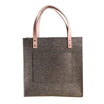 China OEM Durable Custom Ladies Felt Handbag Ladies Tote Bag Felt Shopping Bag for sale