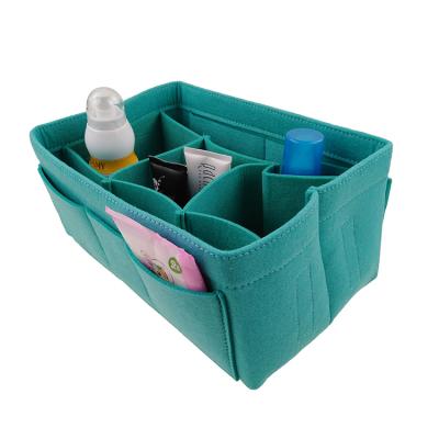 China NATIONAL Felt Purse Insert Organizer Travel Makeup Cosmetic Bag for sale