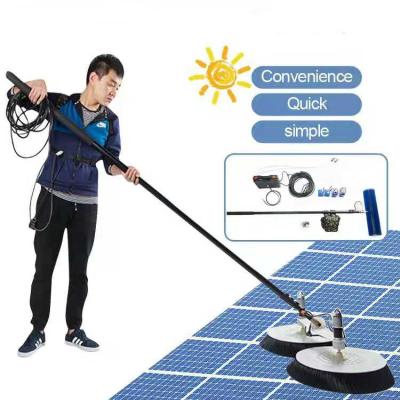 China Solar Panel Double Head Solar Panel Cleaning Brush and Pole Kit Solar Panel Brush Automatic Rotating Cleaning Equipment for sale