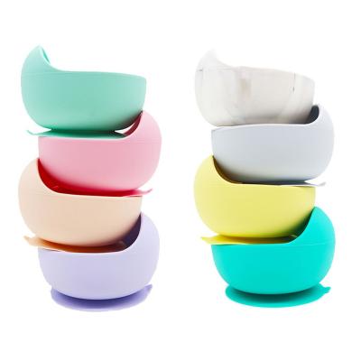 China Modern foldable Amazom food grade silicone baby success wholesale anti puddle food sucking feeding bowl for sale