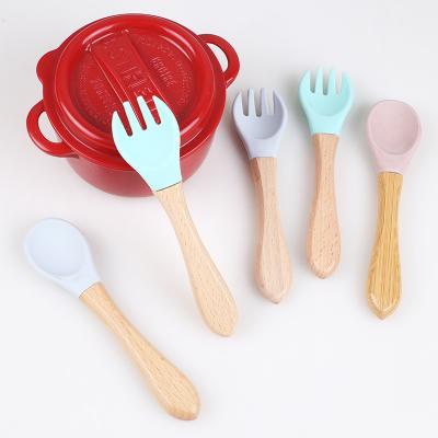 China BPA Free 2021 New Products Best Bpa Amazon Spoon Best Wholesale Spoon Free Hot Selling Baby Fork Rubber Soft Silicone Child Fork for sale