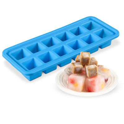 China Best Selling Sustainable Easy Use Amazon Food Grade Bpa Free Foldable Ice Cube Mold Reusable Custom Silicone for sale