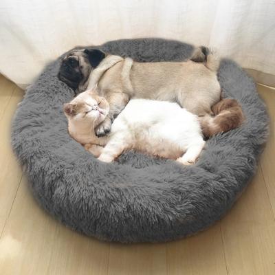 China Factory Wholesale Breathable Removable Inner Cushion Luxury Pet Bed, Larger Fluffy Donut Orthopedic Round Washable Dog Bed. for sale