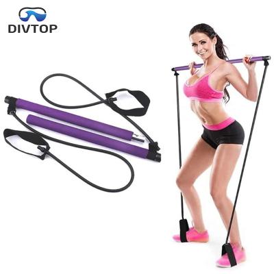 China Durable Home Gym Pilates Resistance Bands, Portable Detachable Pilates Bar Kit With Resistance Band for sale