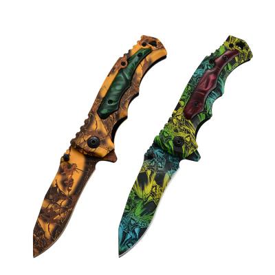 China Mini Best Folding Knife Camping Tactical Camouflage Blade Outdoor Hiking Mountaineering Outdoor Folding Knife for sale