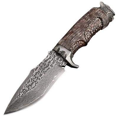 China Non-variable Free Shipping Products Damascus Hunting Knife For Damascus Steel Knife With Camping Knife for sale