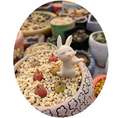 China PVC Manufacturer Well Made Lovely Rabbit Ornaments Small Pieces Festival Gift Potted Plant Decorative Rabbit for sale