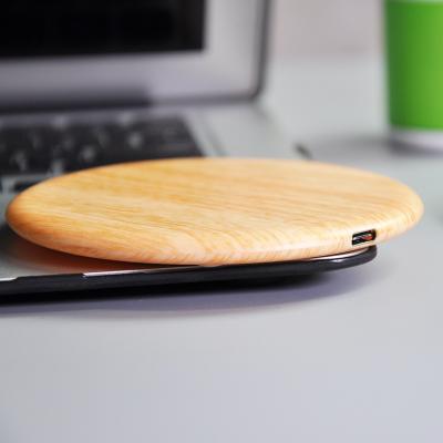 China Mobile Phone 15W Wood Grain Qi Wireless Charger Fast Wireless Charger For Smartphone for sale