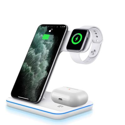 China Newest Support Smart Phone OEM Factory Multi Function 3 In 1 Wireless Charger With Best Lamp Cheap Fast Wireless Charger for sale