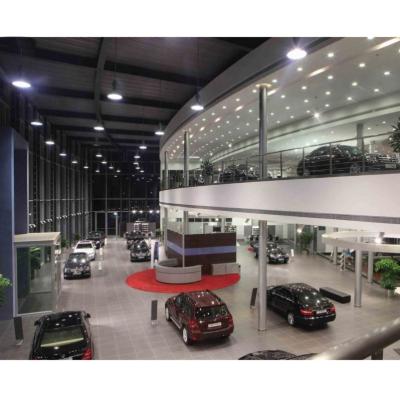 China Steel building prefabricated steel structure building construction for car showroom with glass curtain wall for sale