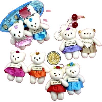 China Diamond Bear Bouquet Mini Teddy Bear Doll Cartoon Wedding Celebration Gift Plush Toy Animal Pendants Packaging Key Chain for sale