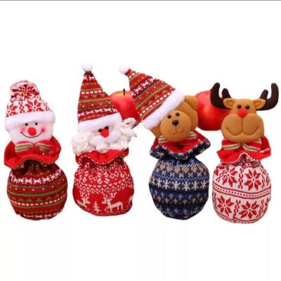 China Wholesale Decorations Christmas Eve Children's Candy Sack Wholesale Decorations Knitted Apple Fiber Christmas Gift Kids Candy Bag for sale