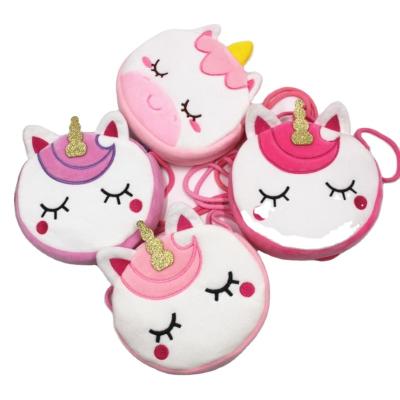 China New Portable Unicorn Cross - Body Bag Embroidery Plush Coin Purse For Kids Phone Bag Cartoon Plush Cross - Body Bag For Kids for sale