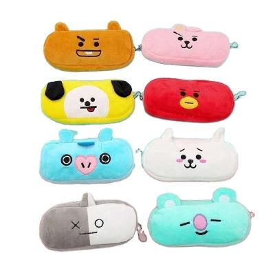 China Schools & Cute Offices Plush Pen Bag Mixed Zipper Embroidery For Students Gift Stationery Bag Cartoon Pencil-box Pencil Case for sale