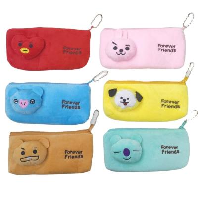 China Schools & Offices 2022 cute plush pencil bag filled with pp cotton cartoon pencil-box school case for students for sale