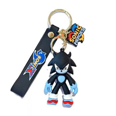 China New Eco-friendly Material Sonic Doll Cartoon Keychain Color Resin Doll Ladies Bag Key Chain Ring Charm Creative Gifts Accessories Car Pendant for sale