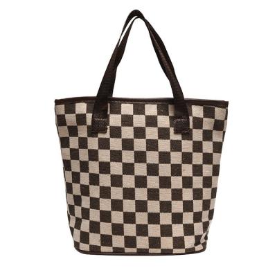 China 2022 Fashion New Fashion Central Institute of Statistics Fashionable Checkerboard Tote Bag Underarm Shoulder Bag for Girls High Quality Women's Bag Small Casual Checked for sale