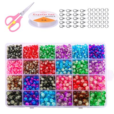 China Fashion Mixed 4/6/8mm Colors Around Crystal Glass Loose Beads Set Cracked Kit Box For DIY Bracelet Necklace Earring Jewelry Kit for sale