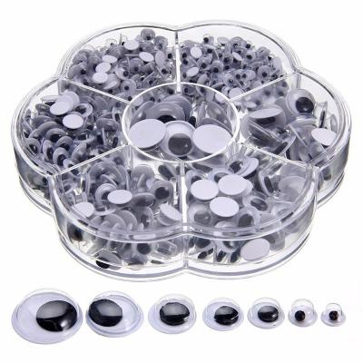 China DIY Toys Dolls Children Animal Opens 700pcs 4-12mm Plastic Google Eyes Wiggle Adhesive Googly Eyes For DIY Toys Dolls Kids Animal Crafts for sale