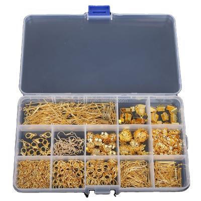 China DIY Jewelry Making Kit Set Spacer Beads Caps Jewelry Findings Accessories Free Shipping Jump Rings Ear Hook Clasp Pins For DIY Jewelry Making for sale