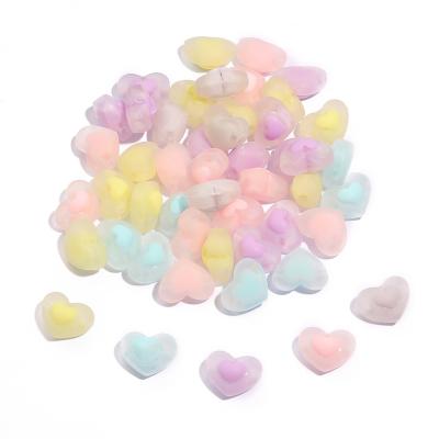 China Jewelry Making 20pcs 17mm Acrylic Spacer Beads Transparent Heart Shape Beads Charm For Jewelry Making DIY Necklace Earrings Hair Accessories for sale