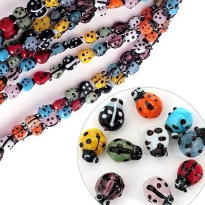 China Fashionable Newcomer Mixed Colors Lampwork Creative Glass Ladybug Mushroom Bead For DIY Bracelet Necklace Jewelry Making Accessories for sale