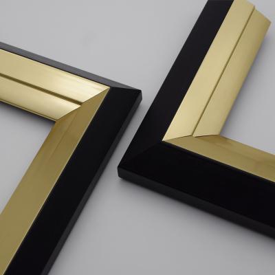 China YZK Durable Eco-friendly Factory Free Sample Wholesale Customized Cheap Gold Color PS Picture Frame Mount for sale