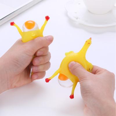 China Funny Toy Amazon Hot Sale Cartoon Chicken Laying Eggs Lock Decompression Chain Pendant Duct Stir Anti Stress Toys for sale