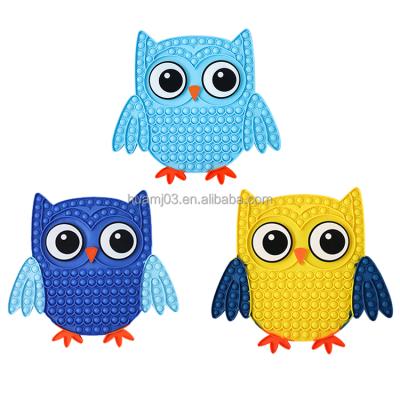 China Effortless Factory Direct Sale 32*36cm Large Size Cartoon Owl Pops Fidget Big Eyes Cute Owl Fidget Bubble Sensory Toy for Owl Fidget Toys for sale