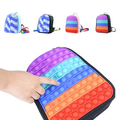 China Other Hot Amazon Rainbow Pop School Satchels Girls Boys Bubble Push Pop Backpack With Adjustable Shoulder Strap Backpack Buster Toys for sale