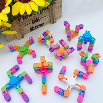 China Funny Toy Wholesale Colorful DIY Kids Decompression Fingertip Chain Spinner Toy Bicycle Chain Toy Novelty Teen Toys For Wacky Tracks for sale