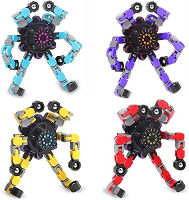 China Chained Gyro Compass Toy Fingertip Spinner Transformable Fidget Deformation Robot Toy Latest Hot Sale Fingertip Funny Mechanical Decompression Gyro Compass for sale