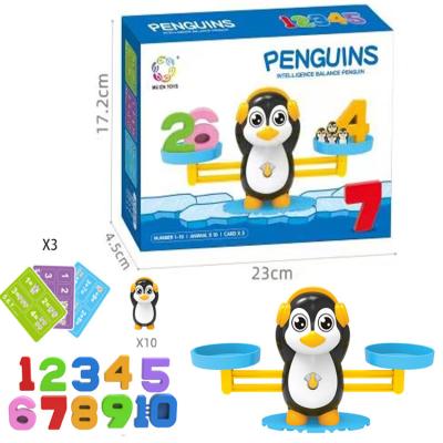 China Wholesale Plastic Match Kindergarten Math Enlightenment Child Puzzle Child Education Number Penguin and Monkey Cow Balance Teaching Toys for sale