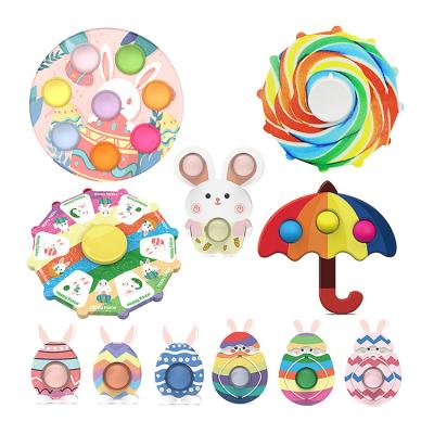 China Relieve Stress 2022 Latest Design Easter Bunny Egg Anti Stress Finger Toy Push Bubble Pop Spinner Sensory Toy Little Cartoon Press for sale