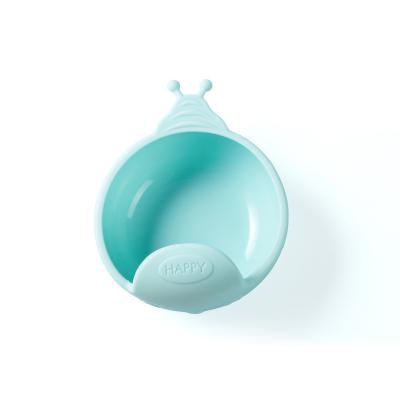 China 2021 Hot Selling Amazon Minimalist Snail Shape Silicone Baby Bowl Cute Collapsible Baby Suction Feeding Bowl For Silicone Bowl for sale