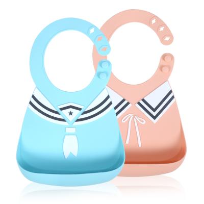 China Cute Silicone Bpa And Comfortable Anti-dirty Waterproof Free Washable Food Grade Baby Bib De Silicona Babero for sale