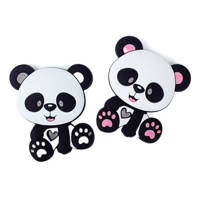 China Best Toy Amazon Soft Cute Cartoon Panda Custom And Stain Silicone Teether High Temperature Resistant Teether for sale