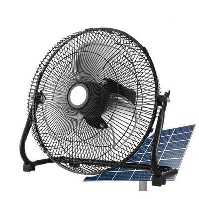 China Commercial hot sale 12V rechargeable solar fan with battery 12 inch camping floor fan for sale