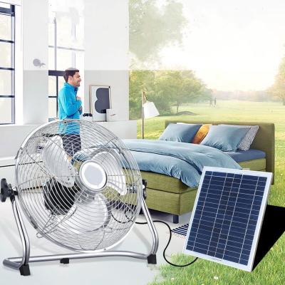 China 12 Inch Outdoor Electric Solar Bracket House Battery Fan Rechargeable Camping Floor Fan for sale