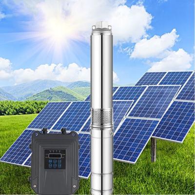 China Farmland Irrigation DC 110V 1100W Stainless Steel Water Pump 1.5HP Solar Submersible Farmland Irrigation Deep Well Pump for sale