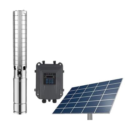 China Solar Irrigation 4 Inch 48v750w1hp Stainless Steel Water Photovoltaic Water Pump Agricultural Irrigation Deep Good Submersible Pump for sale