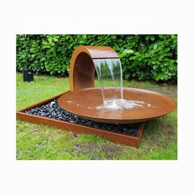 China Minimalist Customized Outdoor Garden Water Fountains Home Stainless Steel Water Fountain Large Corten Steel Bowl Fountain for sale