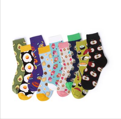 China QUICK DRY Colorful Comfortable Food Cotton Candy Fashion Women's Happy Crew Socks for sale