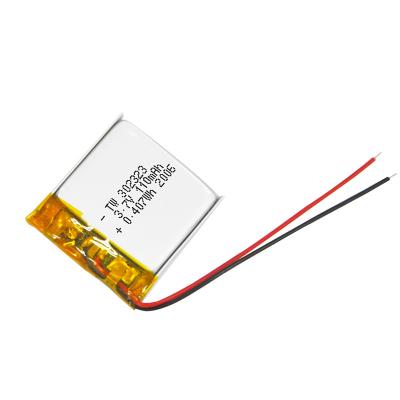 China Rechargeable Toys China Manufacturer 302323 110mah 3.7V Lithium Polymer Battery for sale