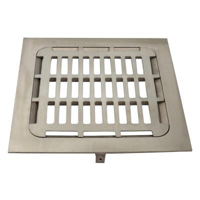 China Modern 12 Inch Square Ni-bronze Strainer For Exterior Building With Full Grate Cover Exterior Drain for sale