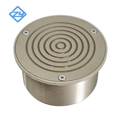 China Traditional Customize Square Floor Strainers Bathroom Ni-Bronze Cleanout Hoes With Nickel Bronze Round Cover for sale