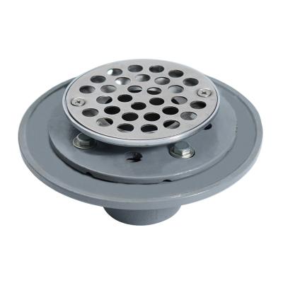 China Commercia Traditional Cheap Cast Iron Shower Drain W/Round S.S Grate And Brass Adjustable Bathroom Kitchen Floor Drains for sale