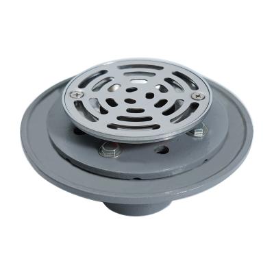 China Traditional Cast Iron Shower Drain W/Round S.S Grate And Brass Adjustable Floor Drains for sale