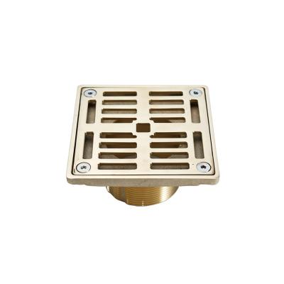 China Square Brass Shower Drain Strainer Kitchen Traditional Toilet Bathroom Shower Floor Drains CP for sale